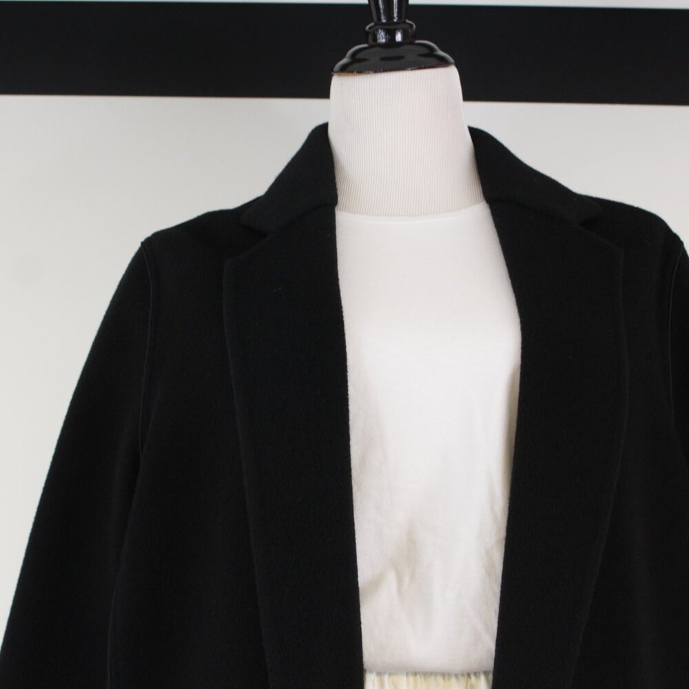 Lafayette 148 Black Cashmere & Rabbit Fur Coat – NWOT Women’s Large Quiet Luxury - Picture 2 of 14